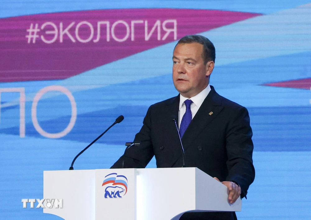 Phó Chủ tịch Hội đồng An ninh Nga Dmitry Medvedev. (Nguồn: AFP/TTXVN)