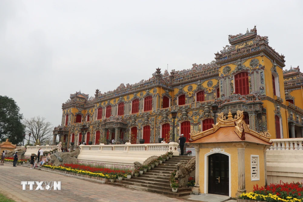 Sau hơn 5 năm tu bổ, phục hồi và tôn tạo, di tích điện Kiến Trung cơ bản đã hoàn thiện và hứa hẹn là điểm đến thú vị cho du khách trong dịp Tết này. (Ảnh: Tường Vi/TTXVN)