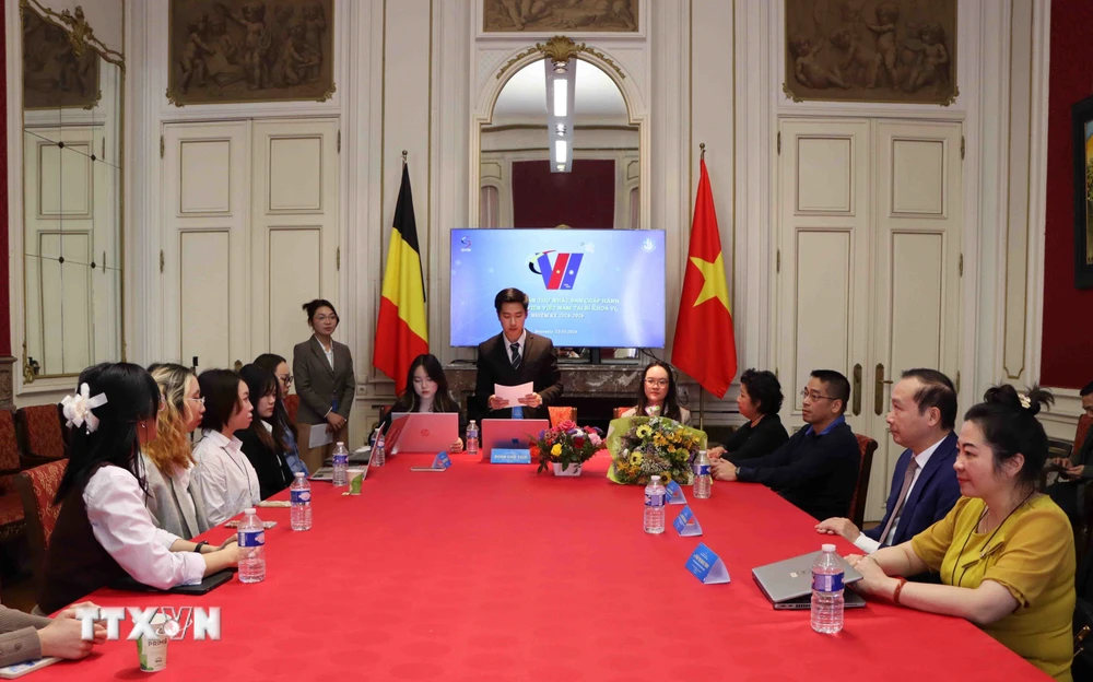 Quang cảnh Đại hội Hội sinh viên Việt Nam tại Bỉ lần thứ V. (Ảnh: Hương Giang/TTXVN)