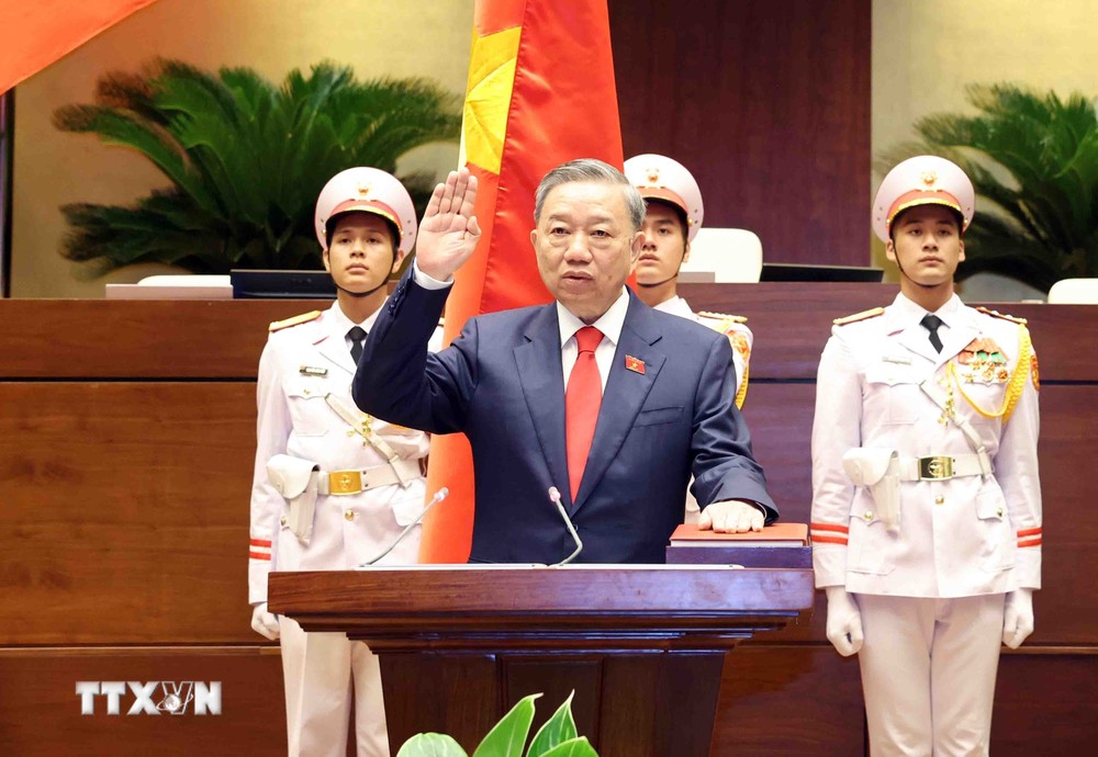 Chủ tịch nước Tô Lâm tuyên thệ. (Ảnh: Thống Nhất/TTXVN)