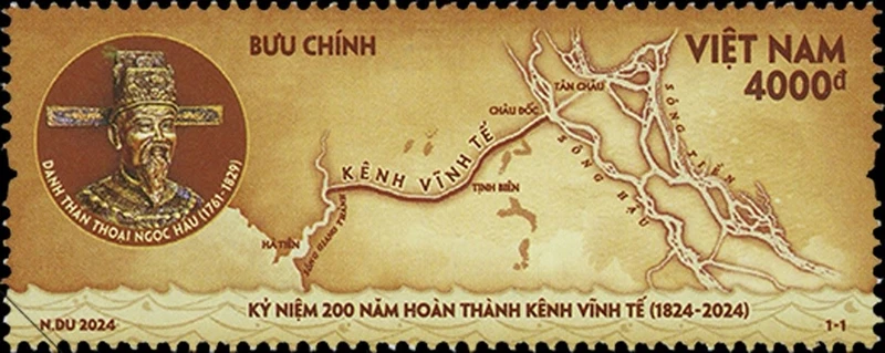 Bộ tem bưu chính kỷ niệm 200 năm hoàn thành kênh Vĩnh Tế- Ảnh 1.