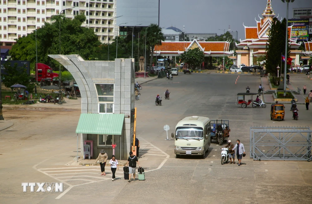 Mộc Bài hiện là cửa khẩu quốc tế đường bộ lớn nhất phía Nam trên tuyến biên giới đất liền Việt Nam- Campuchia. (Ảnh: Giang Phương/TTXVN)