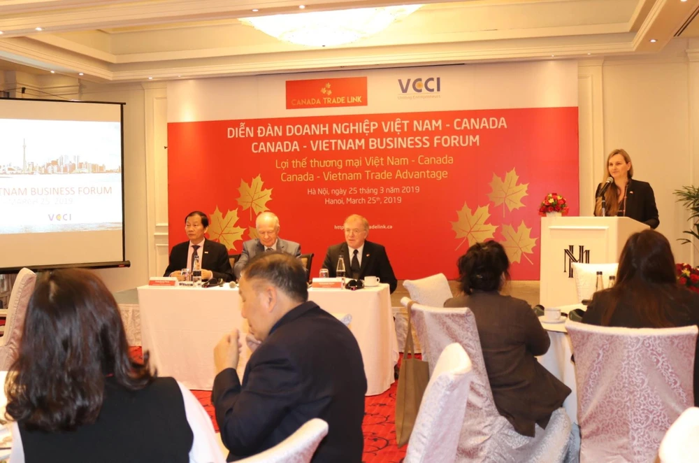 Hội thảo “Lợi thế Thương mại Việt Nam – Canada,” ngày 25/3. (Ảnh: PV/Vietnam+)