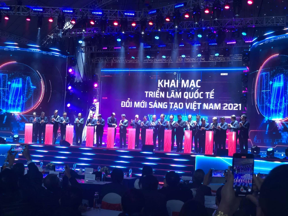 Khai mạc Triển lãm quốc tế Đổi mới sáng tạo Việt Nam 2021, ngày 9/1. (Ảnh: Vietnam+) 