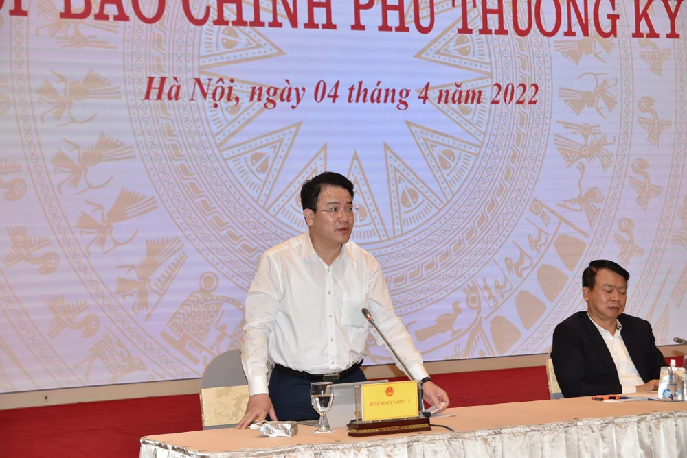 Ông Trần Quốc Phương, Thứ trưởng Bộ Kế hoạch và Đầu tư phát biểu. (Ảnh: Vietnam+)