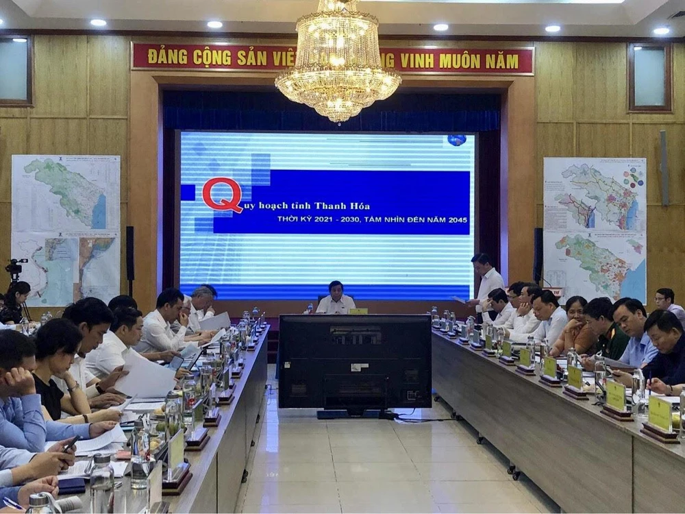 Hội nghị thẩm định Quy hoạch tỉnh Thanh Hóa thời kỳ 2021-2030, tầm nhìn đến năm 2045 tại Bộ Kế hoạch và Đầu tư, ngày 27/5, (Ảnh: Vietnam+)