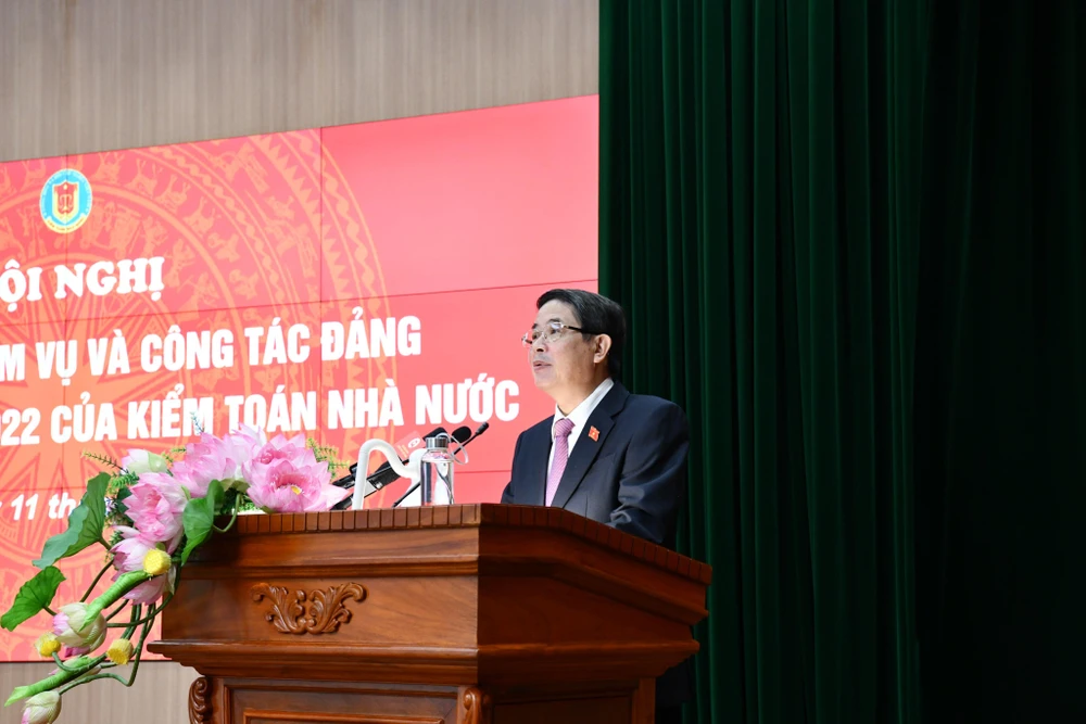 Phó chủ tịch Quốc hội Nguyễn Đức HảiPhó chủ tịch Quốc hội Nguyễn Đức Hải phát biểu tại hội nghị. (Ảnh: Vietnam+)
