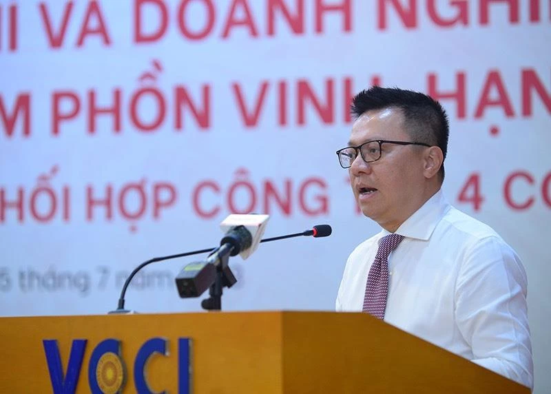 Ủy viên Trung ương Đảng, Tổng Biên tập Báo Nhân dân, Chủ tịch Hội Nhà báo Việt Nam Lê Quốc Minh. (Ảnh: PV/Vietnam+)