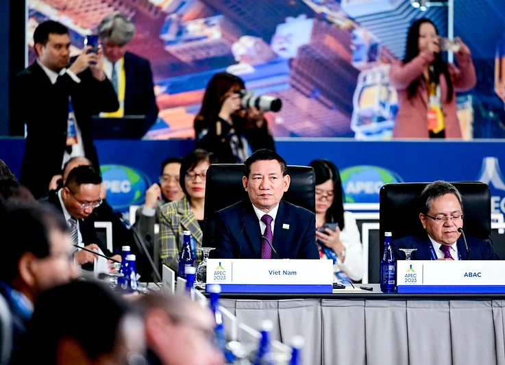 Bộ trưởng Bộ Tài chính Hồ Đức Phớc tại Hội nghị Bộ trưởng Tài chính APEC lần thứ 30. (Ảnh: BTC/Vietnam+)
