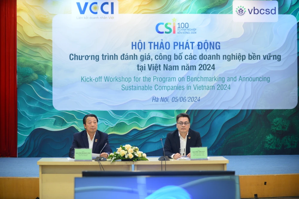 VCCI sẽ là cơ quan chủ trì phối hợp cùng Ban Kinh tế Trung ương, Bộ Lao động, Thương binh và Xã hội, Bộ Tài nguyên và Môi trường và Tổng Liên đoàn Lao động Việt Nam tổ chức Chương trình CSI 2024. (Ảnh: Hạnh Nguyễn/Vietnam+)