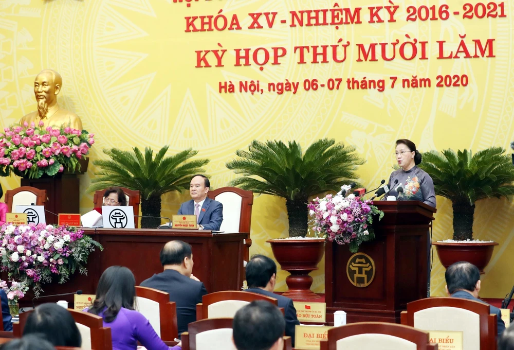 Chủ tịch Quốc hội Nguyễn Thị Kim Ngân phát biểu tại Kỳ họp. (Ảnh: Trọng Đức/TTXVN)