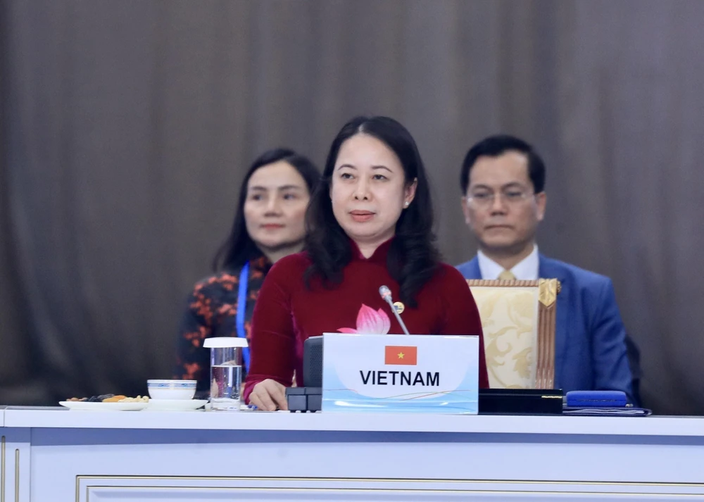 Phó Chủ tịch nước Võ Thị Ánh Xuân phát biểu tại phiên khai mạc hội nghị. (Ảnh: Lâm Khánh/TTXVN)