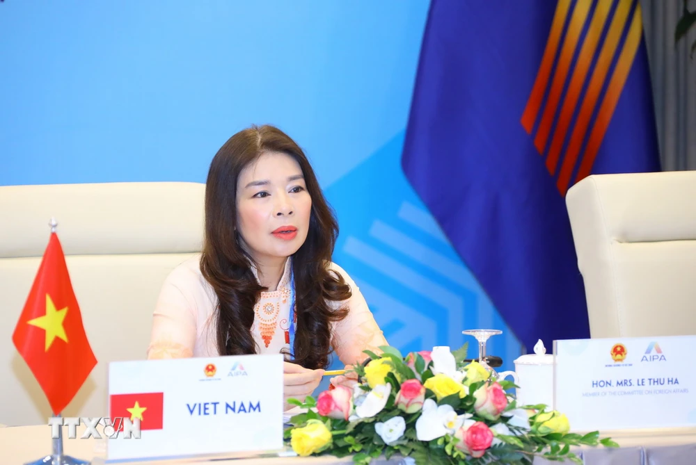 Phó Chủ nhiệm Ủy ban Đối ngoại của Quốc hội Lê Thu Hà. (Ảnh: Nguyễn Điệp/TTXVN)