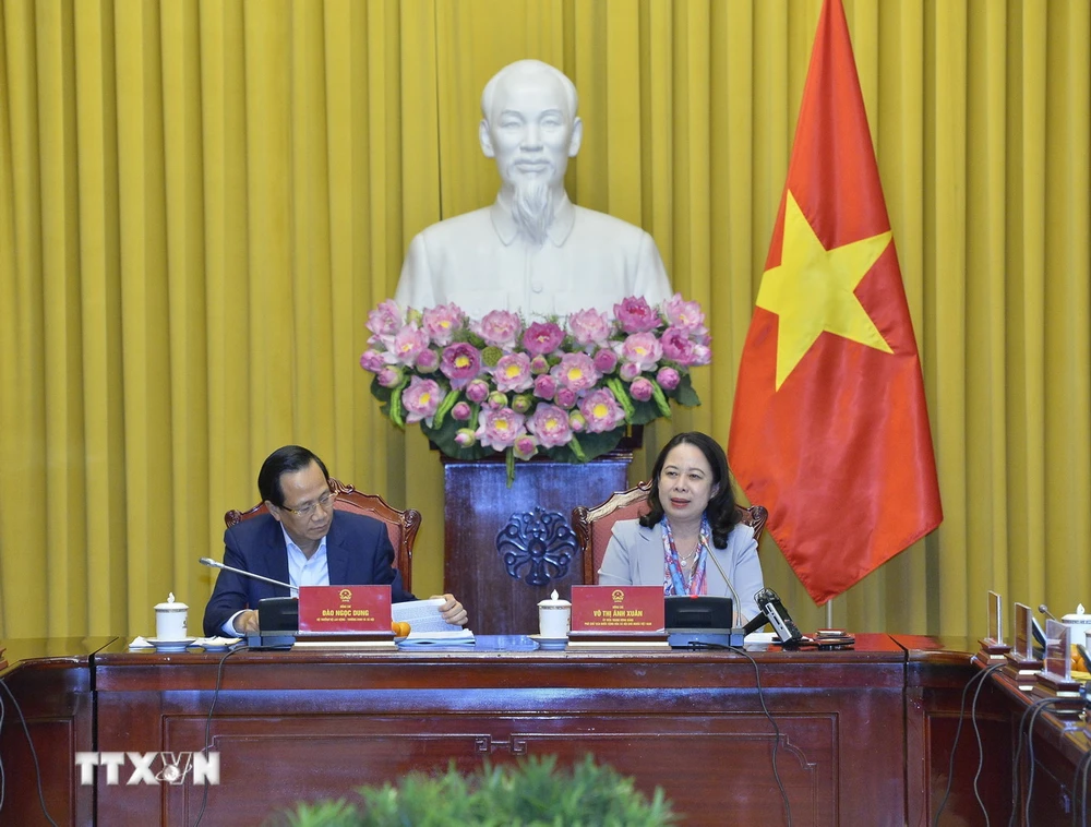 Phó Chủ tịch nước Võ Thị Ánh Xuân phát biểu chỉ đạo. (Ảnh: Minh Đức/TTXVN)