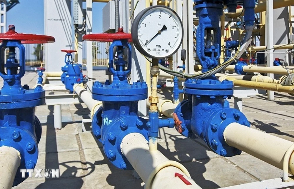 Trong ảnh: Hệ thống đường ống dẫn khí đốt của Tập đoàn Gazprom (Nga). Ảnh: EPA/TTXVN