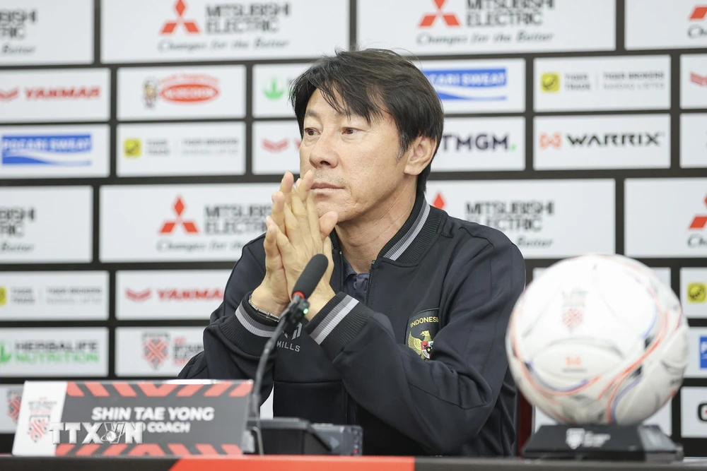 Huấn luyện viên trưởng đội tuyển Indonesia Shin Tae Yong. (Ảnh: Minh Quyết/TTXVN) 