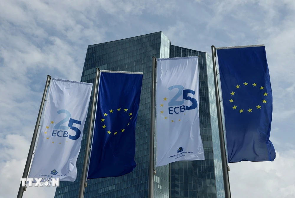 Trụ sở Ngân hàng Trung ương châu Âu (ECB) ở Frankfurt, Đức. (Ảnh: AFP/TTXVN)