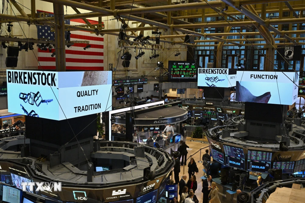 Sàn giao dịch chứng khoán New York, Mỹ. (Ảnh: AFP/TTXVN)