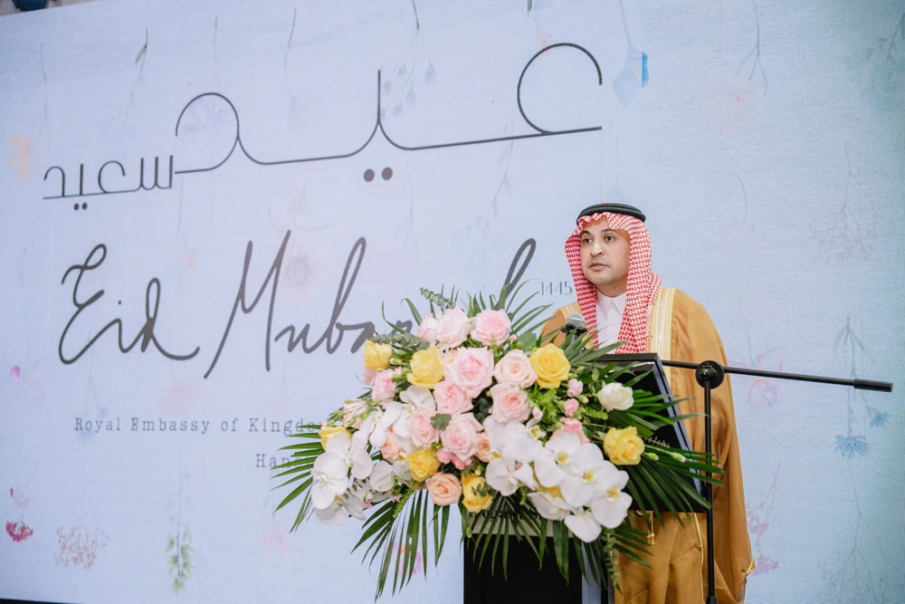 Đại sứ Vương quốc Saudi Arabia Mohammed Ismaeil A. Dahlwy phát biểu tại buổi lễ. (Nguồn: Đại sứ quán Saudi Arabia tại Việt Nam)