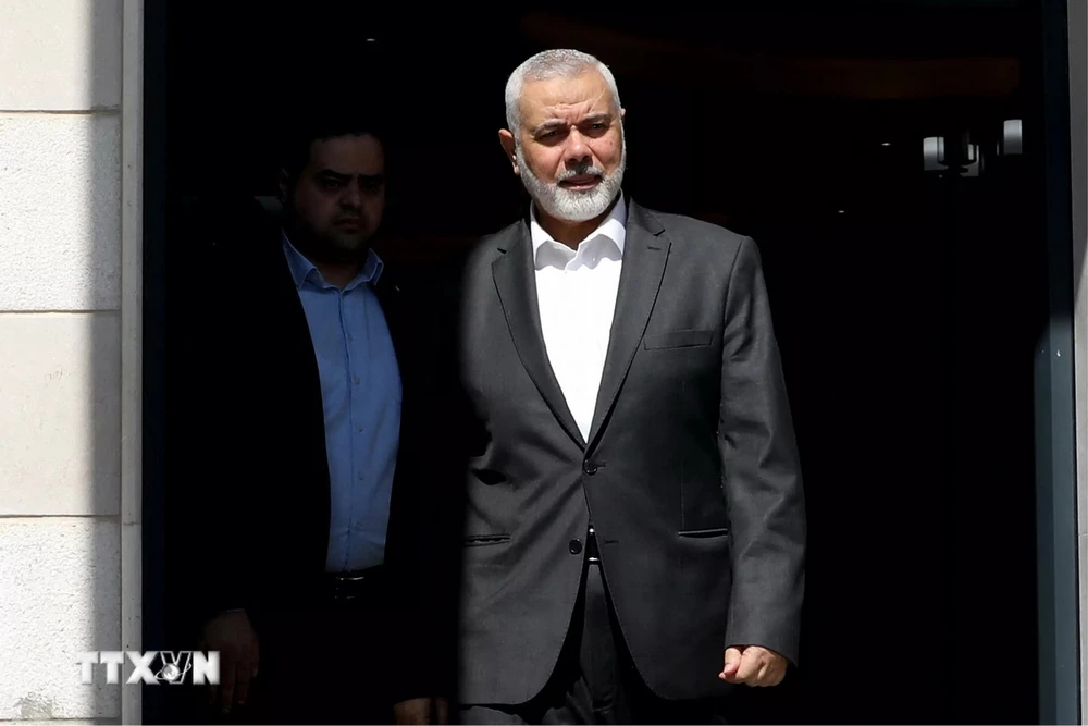 Người đứng đầu phong trào Hồi giáo Hamas Ismail Haniyeh tại Doha, Qatar, ngày 13/2. (Ảnh: AFP/TTXVN)