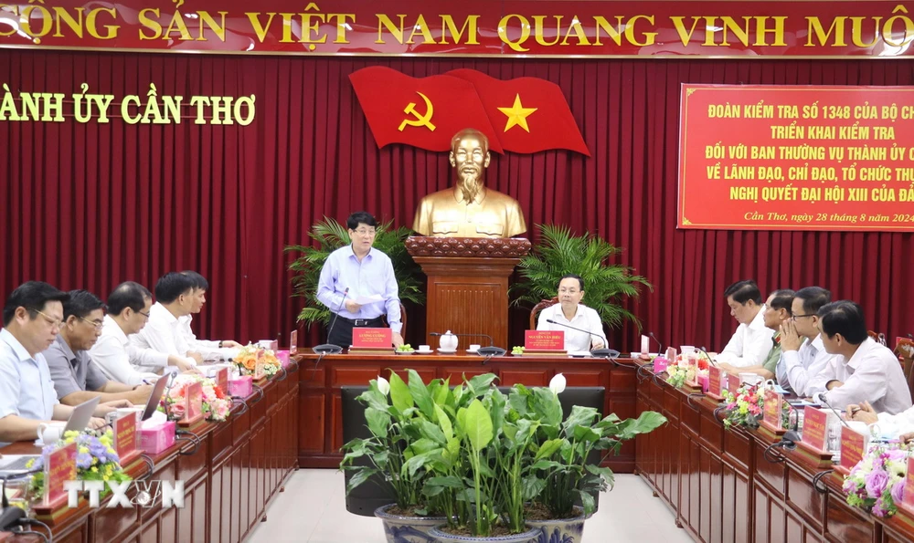 Quang cảnh buổi làm việc. (Ảnh: Ngọc Thiện/TTXVN)