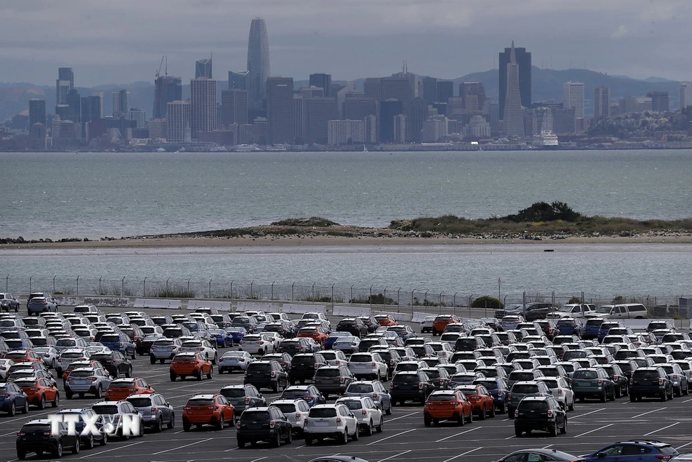 Ôtô mới tại kho bãi gần cảng Richmond, California, Mỹ. (Ảnh: AFP/ TTXVN)