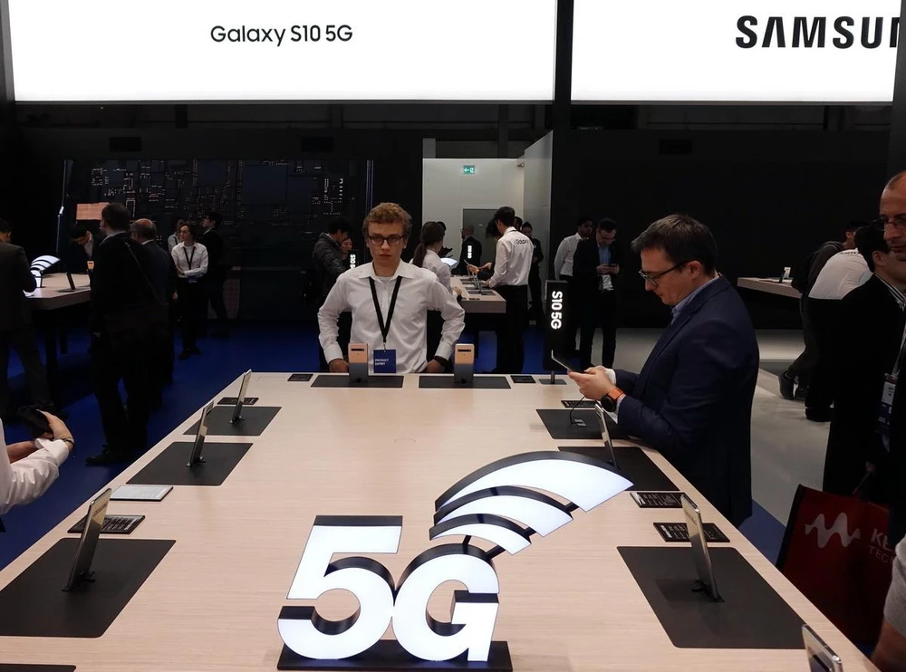 Công nghệ 5G được giới thiệu tại Triển lãm di động thế giới ở Barcelona, Tây Ban Nha, ngày 26/2 vừa qua. (Ảnh: THX/TTXVN)