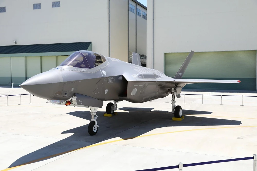 Máy bay chiến đấu F-35A của Lực lượng Phòng vệ trên không Nhật Bản tại Toyoyama, tỉnh Aichi, tháng 6/2017. (Ảnh: AFP/TTXVN)