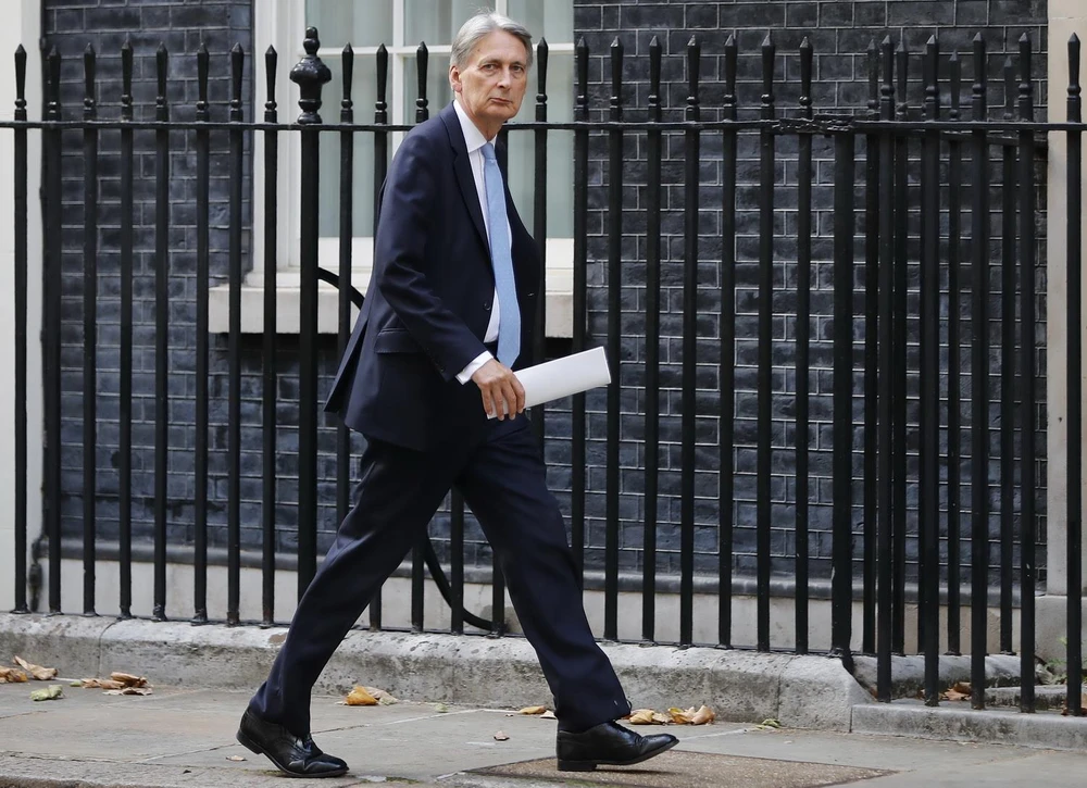 Bộ trưởng Tài chính Anh Philip Hammond tại thủ đô London. (Ảnh: AFP/TTXVN)