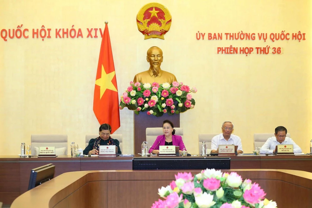 Chủ tịch Quốc hội Nguyễn Thị Kim Ngân phát biểu ý kiến. (Ảnh: Doãn Tấn - TTXVN