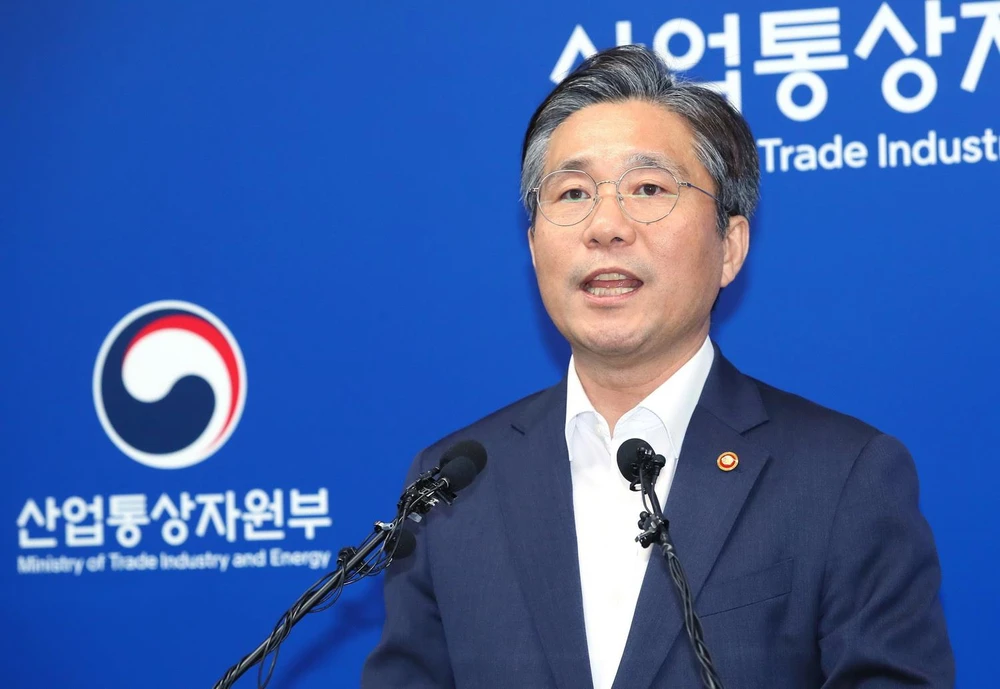 Bộ trưởng Thương mại, Công nghiệp và Năng lượng Hàn Quốc Sung Yun-mo. (Ảnh: Yonhap/TTXVN)