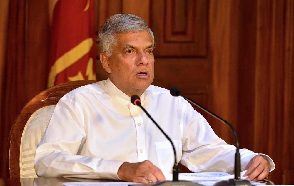 Thủ tướng Sri Lanka Ranil Wickremesinghe. (Ảnh: AFP/TTXVN)