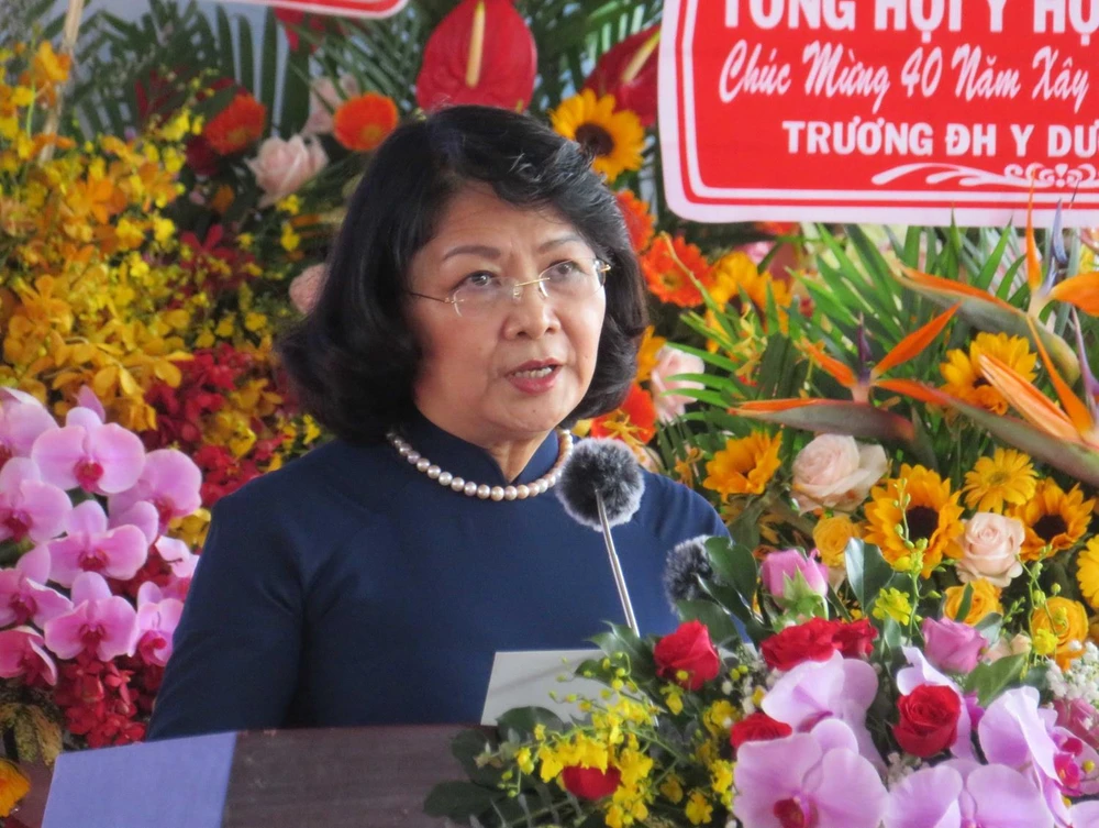 Phó Chủ tịch nước Đặng Thị Ngọc Thịnh phát biểu. (Ảnh: Ánh Tuyết/TTXVN)