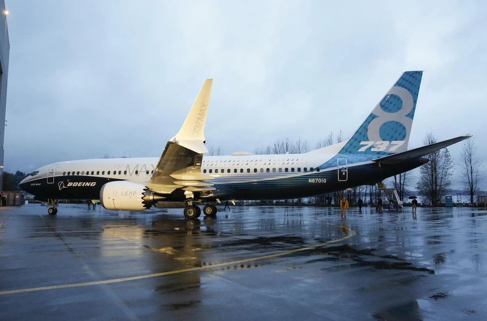 Máy bay 737 MAX 8 của hãng Boeing tại nhà máy ở Renton, Washington, Mỹ. Ảnh: AFP/ TTXVN