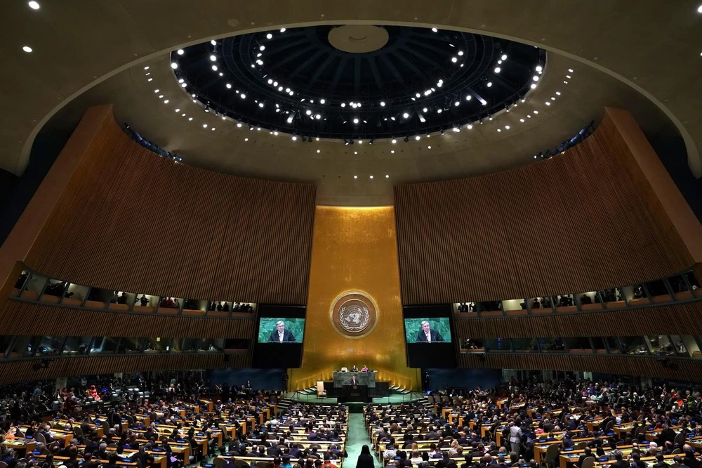 Một phiên hợp của Đại hội đồng Liên hợp quốc. (Ảnh: TTXVN)