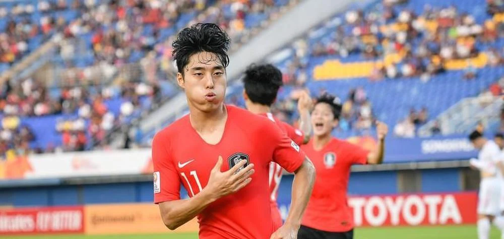 Lee Dong-jun người mở điểm cho Hàn Quốc phút 22. (Nguồn: AFC)