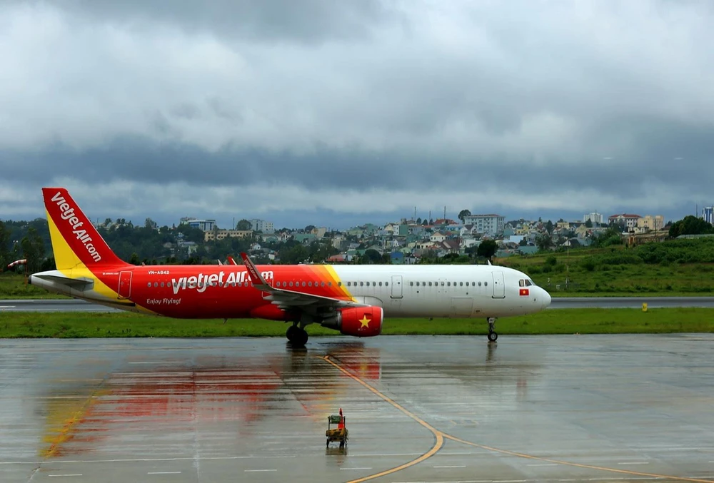 Máy bay hãng Vietjet. (Ảnh: Ngọc Hà/TTXVN)