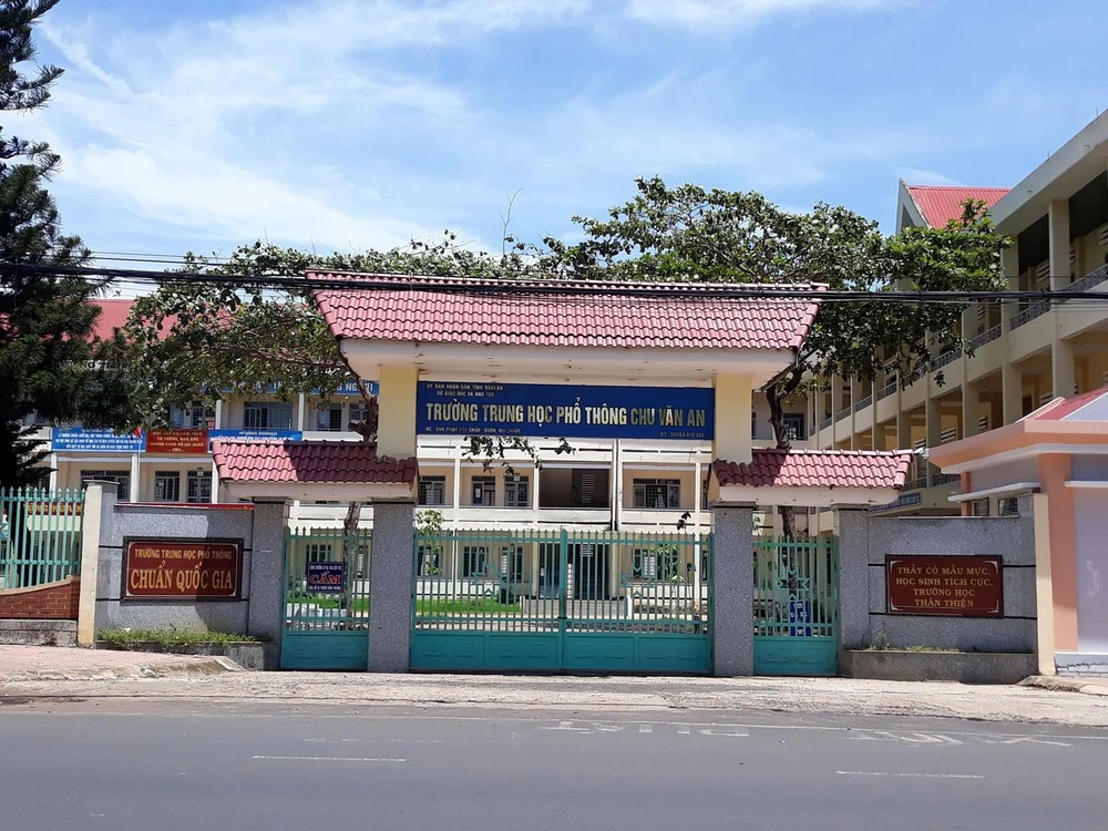 Trường THPT Chu Văn An, thành phố Buôn Ma Thuột. (Nguồn: baodaklak)
