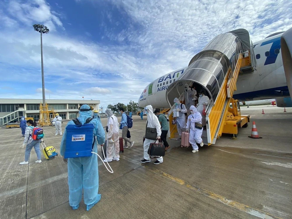 Bamboo Airways cũng là hãng hàng không tham gia đưa công dân Việt Nam ở các nước trở về an toàn. (Ảnh: TTXVN)