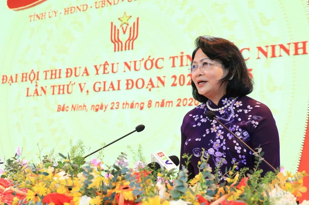 Phó Chủ tịch nước Đặng Thị Ngọc Thịnh phát biểu chỉ đạo Đại hội. (Ảnh: Thành Đạt/TTXVN)