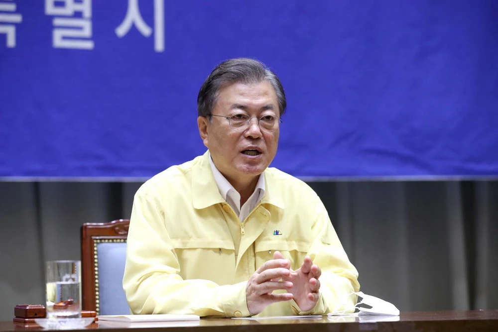 Tổng thống Hàn Quốc Moon Jae-in. (Ảnh: Yonhap/TTXVN)