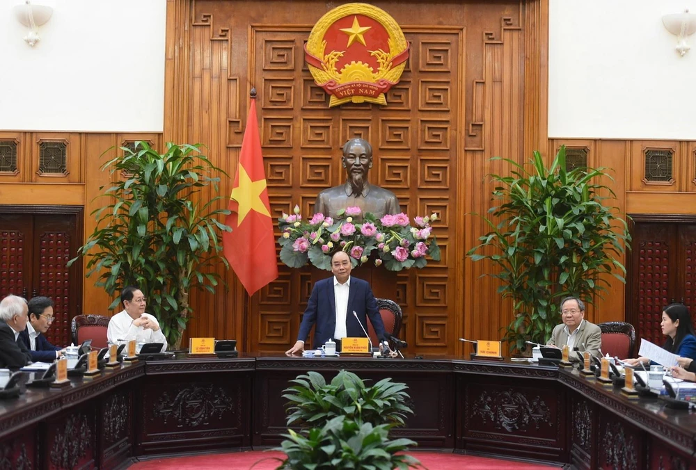 Thủ tướng Nguyễn Xuân Phúc, Trưởng ban chỉ đạo phát biểu. (Ảnh: Thống Nhất/TTXVN)