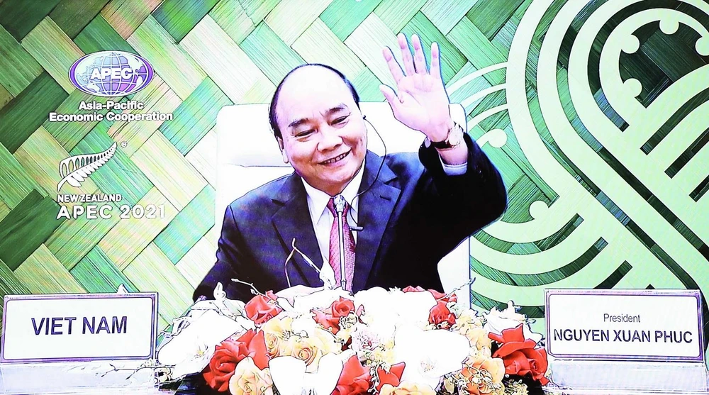 Chủ tịch nước Nguyễn Xuân Phúc tại Cuộc họp. (Ảnh: Thống Nhất/TTXVN)