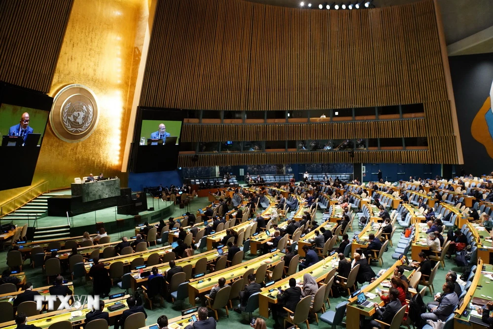 Một cuộc họp của Đại hội đồng Liên hợp quốc. (Ảnh: AFP/TTXVN)