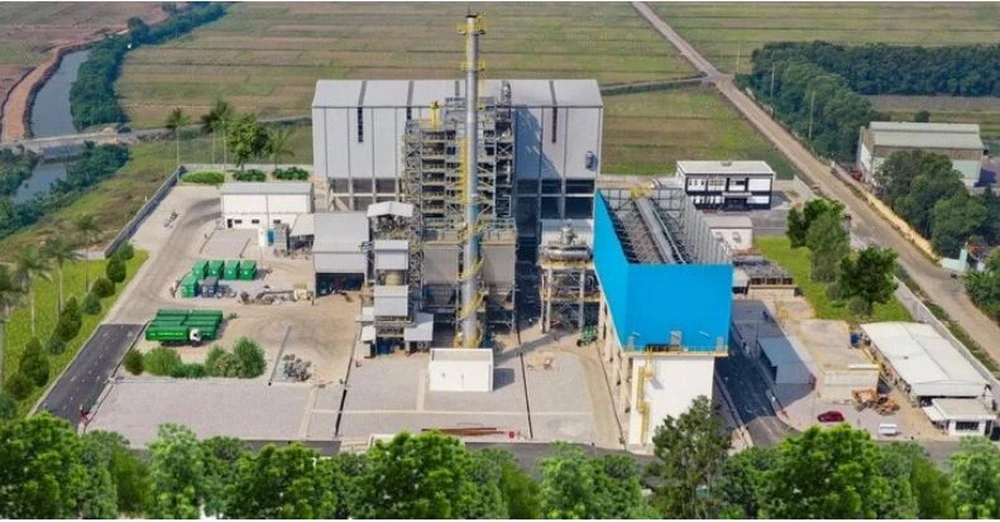 Toàn cảnh Nhà máy xử lý chất thải rắn công nghệ cao phát năng lượng tại xã Ngũ Thái, huyện Thuận Thành, tỉnh Bắc Ninh. (Ảnh: PV/Vietnam+)