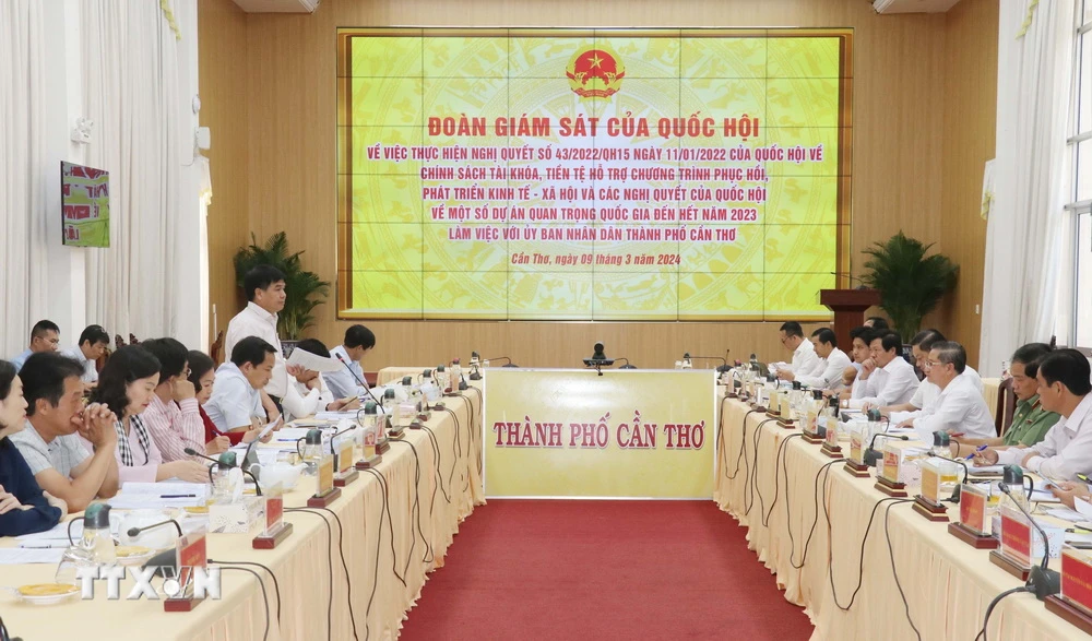 Quang cảnh buổi làm việc. (Ảnh: Ngọc Thiện/TTXVN)