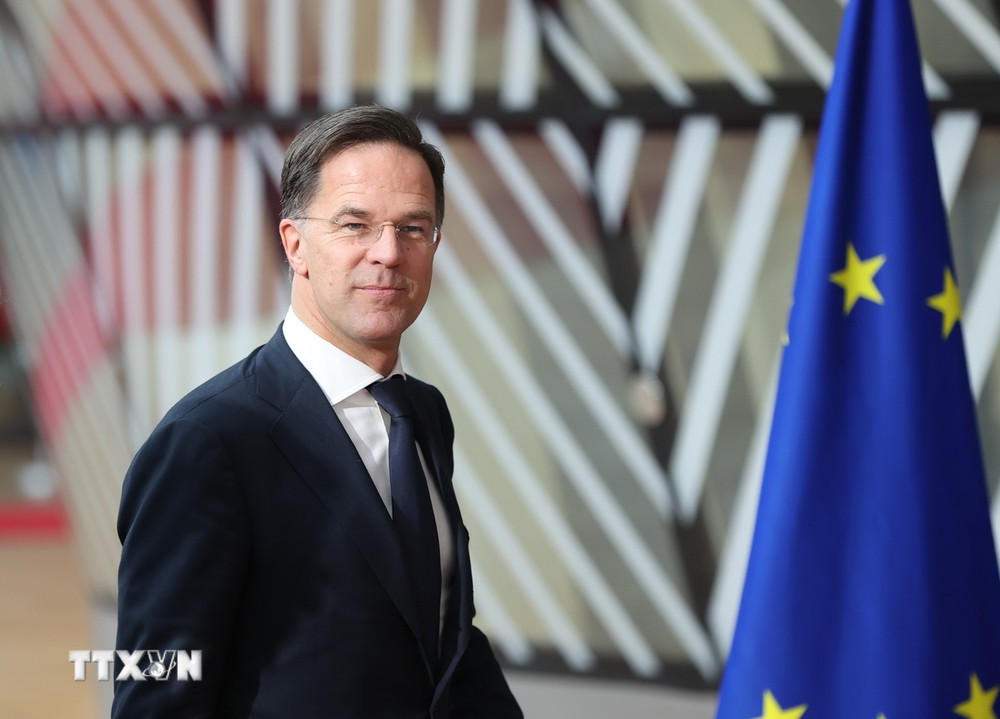 Thủ tướng Hà Lan Mark Rutte tới dự Hội nghị thượng đỉnh Liên minh châu Âu (EU) ở Brussels, Bỉ ngày 21/3 vừa qua. (Ảnh: THX/TTXVN)