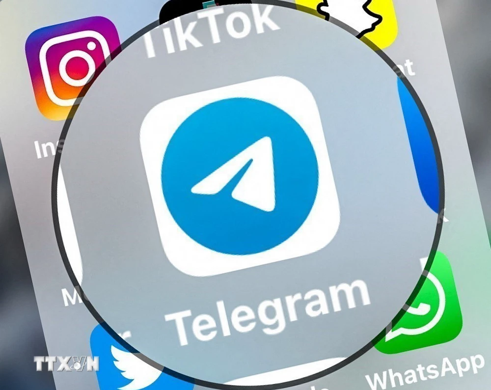 Biểu tượng ứng dụng Telegram. (Ảnh: AFP/TTXVN)