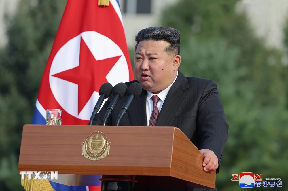 Nhà lãnh đạo Triều Tiên Kim Jong-un. (Ảnh: KCNA/TTXVN)