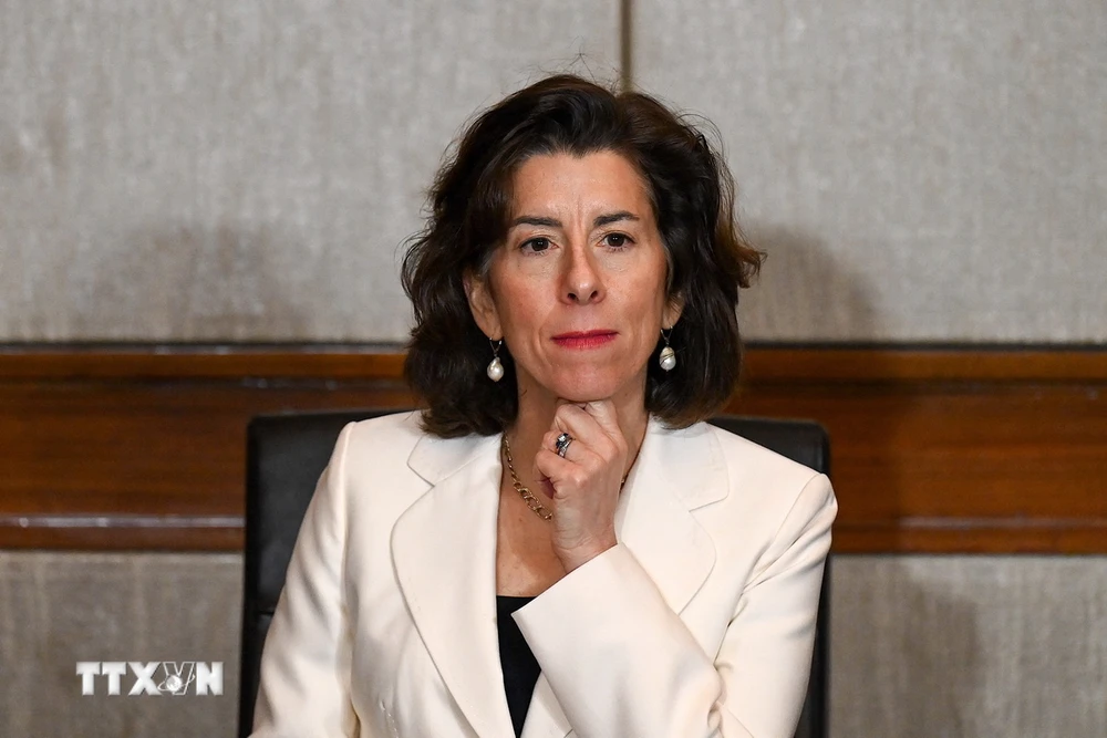 Bộ trưởng Thương mại Mỹ Gina Raimondo. (Ảnh: AFP/TTXVN)